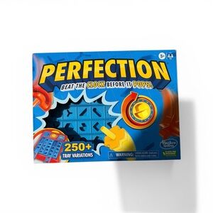 Hasbro Perfection Board Game - Blue and Yellow Box Art